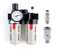 1 pz BFC-2000 Separatore olio-acqua Filtro pneumatico Processore aria con coperchio protettivo Manometro e elemento filtrante in rame(BFC-2000-A)