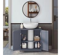 1 pz bianco 60x60x30cm sotto il lavandino mobiletto portaoggetti per bagno mobiletto lavabo in legno armadio da pavimento con 2 ante ripiani in MDF Grigio