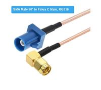 1 pz. Blu fakra c maschio a Sma. Spina maschio ad angolo retto Rf. Coassiale RG316. Navigazione Compatible With auto trecc GPS Cavo di prolunga adattatore antenna(SMA M90 to Fakra C M,2M)