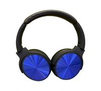 1 pz Bluetooth Wireless Headphone with Rotable Head 500mAh Blue W/Bag
