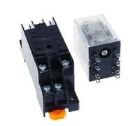 1 pz bobina relè di potenza relè for uso generale MY2 DPDT MY2NJ relè DC 12v/24v AC 110v/220v interruttore relè con base presa(AC,110V)