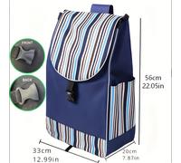 1 pz Borsa di ricambio pieghevole per carrello della - , design a righe, portatile, riutilizzabile, resistente, facile da pulire, per e gli incarichi domestici