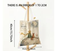 1 pz Borsa Tote in Tela Principe Riutilizzabile con Design di Volpe, Rosa, Pianeti e . per gli dei Libri, una Borsa della Adatta a Come Lavoro, Viaggio e