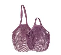 1 pz Borse della spesa riutilizzabili Sacchetto a rete portatile Frutta Conservazione vegetale Borsa a rete pieghevole in cotone ecologico, per borsa della spesa (Rosa viola 12, L 25 x 35 x 38 cm)