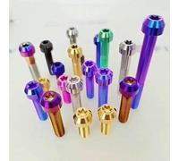 1 pz Bullone in titanio M4 M5 M6 M8 Testa con cappuccio Torx interno Bulloni in titanio colorati Vite per modifica motore bicicletta - M5 1 pz - x 50 mm - arcobaleno