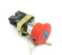 1 pz c22mm Montaggio Normale Chiusura Rilascio Interruttore di Arresto di Emergenza Fungo Spinta Arresto BS142 BS442 BS542(BS142 Key Release)