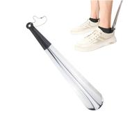 1 pz calzascarpe lungo metallo,calzante per scarpe lungo,Acciaio Inossidabile Shoe Horn,calzascarpe lungo con Impugnatura in Gomma Per uomini e donne Facile da Usare(Argento)