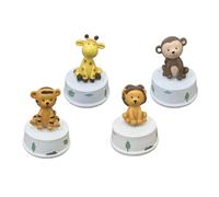1 PZ CARILLON Animali della Savana in Resina 11x12-14 cm BOMBONIERA 17N2