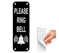 1 pz. Cartello "Please Ring The Bell", adesivo per campanello, cartelli per porte personalizzati, in metallo, alluminio, con fori autoadesivi e preforati, facile montaggio su porta o targa a muro