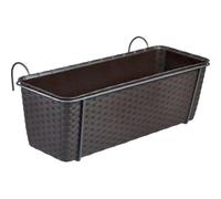 1 PZ CASSETTA + RISERVA +BALCONIERA NATURAL STEFANPLAST PP RATTAN MOKA CM 50X18 H.CM 16