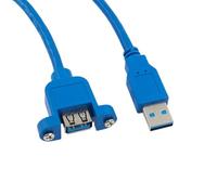 1 pz Cavo di prolunga USB2.0 USB 3.0 Cavo di prolunga maschio-femmina Sincronizzazione dati senza vite Connettore for montaggio a pannello for PC Stampante Disco rigido(USB 3.0 F-M 1m)