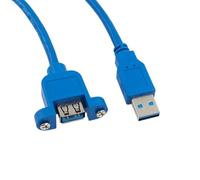 1 pz Cavo di prolunga USB2.0 USB 3.0 Cavo di prolunga maschio-femmina Sincronizzazione dati senza vite Connettore for montaggio a pannello for PC Stampante Disco rigido(USB 3.0 F-M 0.6m)