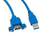 1 pz Cavo di prolunga USB2.0 USB 3.0 Cavo di prolunga maschio-femmina Sincronizzazione dati senza vite Connettore for montaggio a pannello for PC Stampante Disco rigido(USB 3.0 F-M 1.5m)