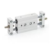 1 pz Cilindro Doppio Asse Doppio Stelo Corsa Regolabile Piccola Slitta Pneumatica 10/16/20/25 Alesaggio 25/50/75/100/125/150/175 Corsa(200mm Stroke,Bore 16mm)