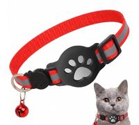 1 Pz Collare Airtag Gatto Rosso, Collana Elastica Gattini Supporto Apple Airtag Leggero Confortevole, GPS Ultra Elasticizzato Gatti Cuccioli, Silicone Riflettente