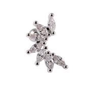 1 pz Colore Argento Carino Orecchio Superiore Cartilagine Helix Lobo Conchiglia Piercing Orecchino Zircone di Cristallo Dell'orecchio Studs per Le Donne Monili per il corpo e Piercing 20G Clever desig