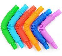 1 pz Colorful Fidget Tube Toys for Children Sensory Toys Educational Funny Folding Plastic Tube Random ColorUn Design ingegnoso