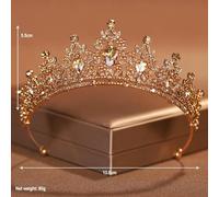 1 pz Copricapo da sposa verde da donna, corona da festa, tiara da esibizione