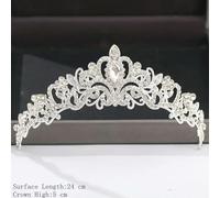 1 pz Corona e tiara color argento, accessori per capelli per donne, accessori da sposa, corona per sposa, diadema con strass di cristallo