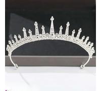 1 pz Corona e tiara color argento, accessori per capelli per donne, accessori da sposa, corona per sposa, diadema con strass di cristallo