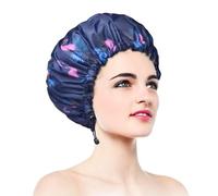 1 pz cuffie da doccia, cuffia per capelli impermeabile extra large e regolabile e doppio strato per donna, design oversize per tutte le lunghezze di capelli