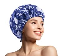 1 pz cuffie da doccia, cuffia per capelli impermeabile extra large e regolabile e doppio strato per donna, design oversize per tutte le lunghezze di capelli