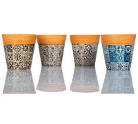 1 pz CUOREMATTO VASETTO Porta PIANTA in Ceramica Decorata D.7,2 H.7 CM 4 Ass. BOMBONIERA Idea Regalo