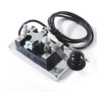 1 Pz Cw Morse Telegraph Chiave per Onde Corte Keyer Chiave Cw in Acciaio Inox con Interfaccia 3.5Mm/6.5Mm per Strumento di Comunicazione Morse per Uso Esperimento Elettricità Fisica