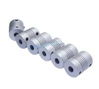 1 pz D19*L25 Giunto flessibile for albero a ganascia in alluminio 6,35 mm 8 mm 10 mm Accoppiatore for motore passo-passo Encoder Macchina for incisione(3 X 3)