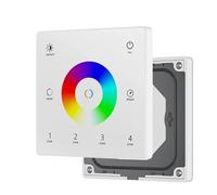 1 pz DC12V-24V CCT/RGB/RGBW/Dim Interruttore dimmer for striscia luminosa LED RGB con telecomando touch screen da parete(4-Zone TW5-4W RGBCCT)