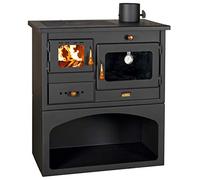 Stufa cucina a legna con forno prity in acciaio smaltato colore nero 14 Kw [EEK: A+]