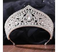 1 pz Diademi e corone in cristallo barocco, diadema con strass, corona per donna, accessori per capelli da sposa e matrimonio, gioielli
