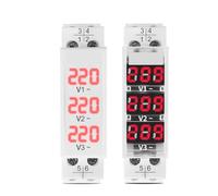 1 pz Din Rail 18mm Misuratore di tensione AC 40-500V 220V 380V Monofase Trifase Indicatore voltmetro modulare LED Display digitale Rilevatore(Not Transparent)