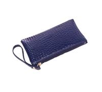 1 PZ Donne PU Frizione Lungo Casual Portafoglio In Pelle Moneta Borsa Femminile Borse A Mano Cerniera Tasca Telefono Porta Carta di Credito, Blu scuro, Taglia unica