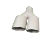 1 Pz Doppio Opaco In Acciaio Inox Punta Silenziatore Auto Punta Di Scarico Di Tubo Punta Di Scarico Universale 60MM 63mm Per GTI MK Tubo Di Scappamento(Left In51-Out101mm)