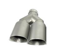 1 Pz Doppio Punta Di Scarico Auto In Acciaio Inossidabile Opaco Doppio Tubo Di Scarico Universale Marmitta Tubo Di Scappamento Per Golf 7 Terminale Scarico Auto(70-101MM Right)