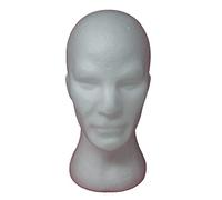 1 pz Espositore TESTA UOMO BIANCA POLISTIROLO cappello parrucca casco