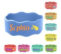 1 Pz Etichette Personalizzate Per bottiglie d'acqua, Elementi essenziali Per l'asilo nido lavabili, Cinghia Per tazza Sippy carina, Etichette in silicone antiscivolo Per l'asilo nido, impermeabile