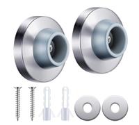 1 pz Fermaporta in gomma Fermaporta da parete concavo Ammortizzatore for porta in silicone in acciaio inossidabile Protezione anticollisione da parete Hardware(1 Piece Silver)