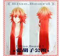 1 pz FGO Fate Grand Order Cosplay Rama Parrucca Serva Sciabola Capelli sintetici lunghi lisci sfumati rosso-arancio per adulto