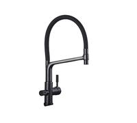 1 PZ filtro da cucina rubinetto a scomparsa rubinetto lavello della cucina acqua purificata doppia maniglia rubinetto miscelatore caldo e freddo gru girevole a 360 gradi(Black)