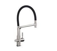 1 PZ filtro da cucina rubinetto a scomparsa rubinetto lavello della cucina acqua purificata doppia maniglia rubinetto miscelatore caldo e freddo gru girevole a 360 gradi(Brushed nickel)