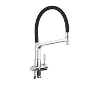 1 PZ filtro da cucina rubinetto a scomparsa rubinetto lavello della cucina acqua purificata doppia maniglia rubinetto miscelatore caldo e freddo gru girevole a 360 gradi(Chrome)