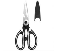 1 pz Forbici da cucina in acciaio inox Forbici multifunzionali for ossa di pollo con coperchio Possono essere aperte for tagliare le noci Nero 20,8 * 9,3 cm