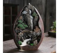 1 pz, Fumo Cascata Riflusso Bruciatore di Incenso Creativo Decorazioni Per La Casa Porta Incenso In Resina Portatile Incensiere Fiume di Montagna Artigianato AC34 Only Burner