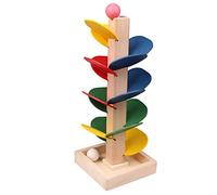 1 pz giocattolo per lo sviluppo del bambino colorato palla di legno Run Track Blocks Prescolare Building Blocks Tumble Tower Game Stacking Set Toddler Building Toys Non tossico