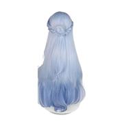 1 pz Honkai Star Rail Robin Cosplay Parrucca sintetica da 37 pollici lunga sfumata blu Gioco ROBIN Quotidiano