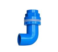 1 pz I.D20~50mm PVC Acquario Gomito 90° Connettore di scarico Giunti di troppo pieno for acquario Tubo di alimentazione di ingresso e uscita dell'acqua(Blue,ID 20mm)