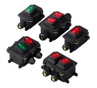 1 pz Interruttore a bilanciere marino impermeabile 16A 30A con LED Scatola di giunzione esterna Cavo di alimentazione in linea Interruttore di alimentazione IP68, 12V 24V 220V KCD4(Yellow,16A)