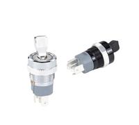1 pz. Interruttore a levetta a due posizioni da 16 mm in metallo con indicatore luminoso e selettore a bilanciere(Ye1low,3-6V_STAINLESS STEEL)